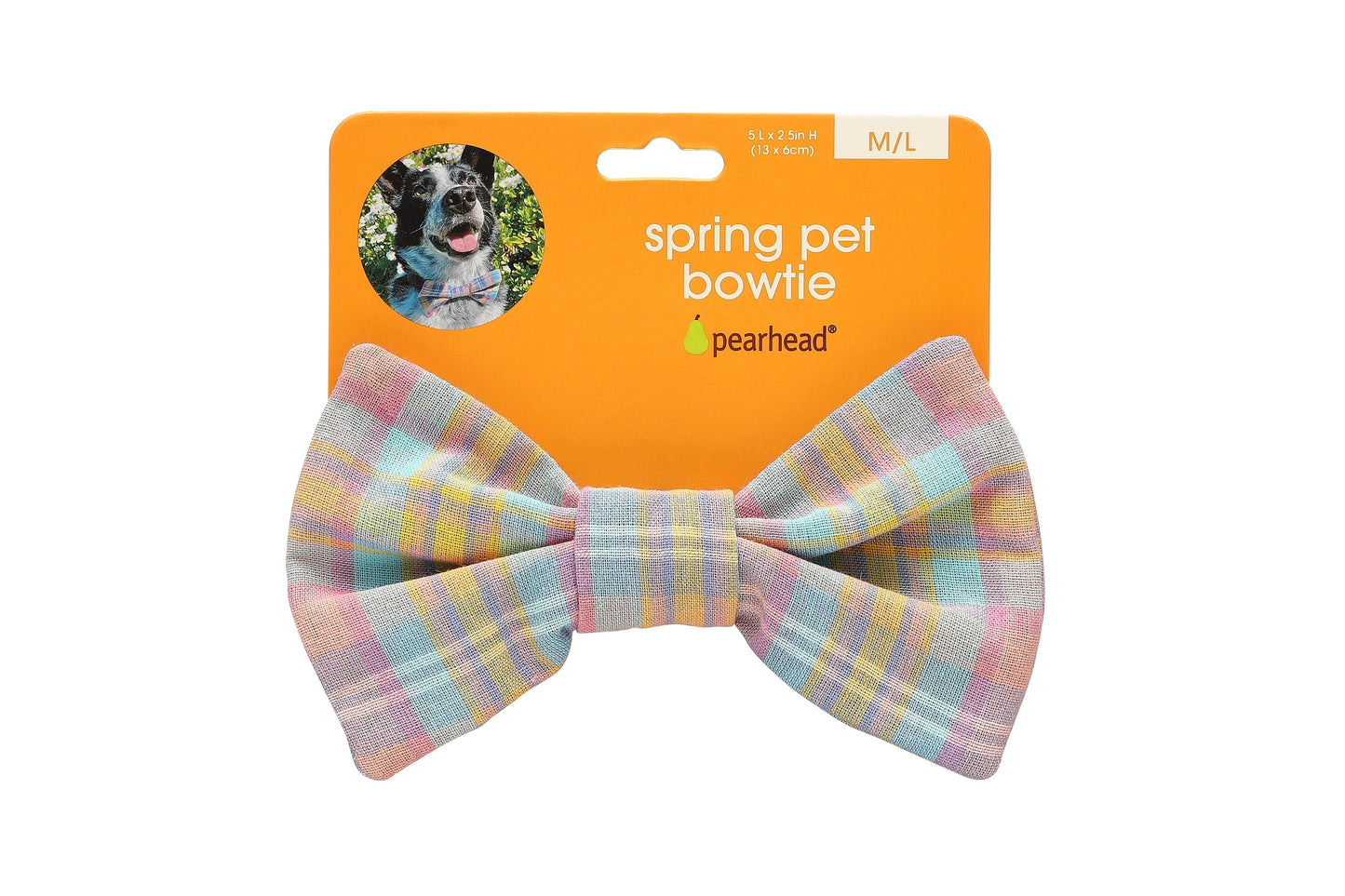 Spring Pastel Plaid Dog Bowtie