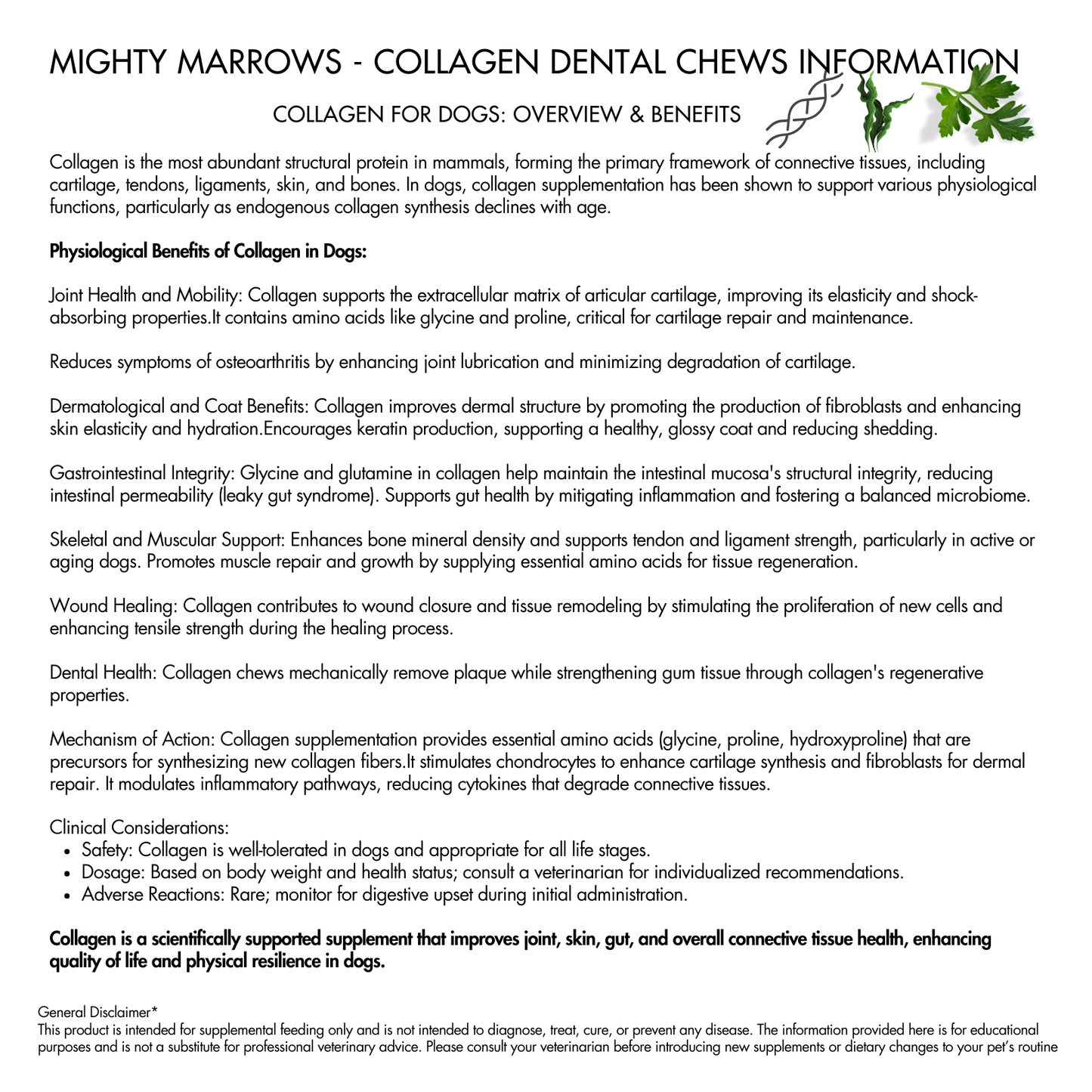 Mighty Marrows Collagen Dental Chew - Bacon Small