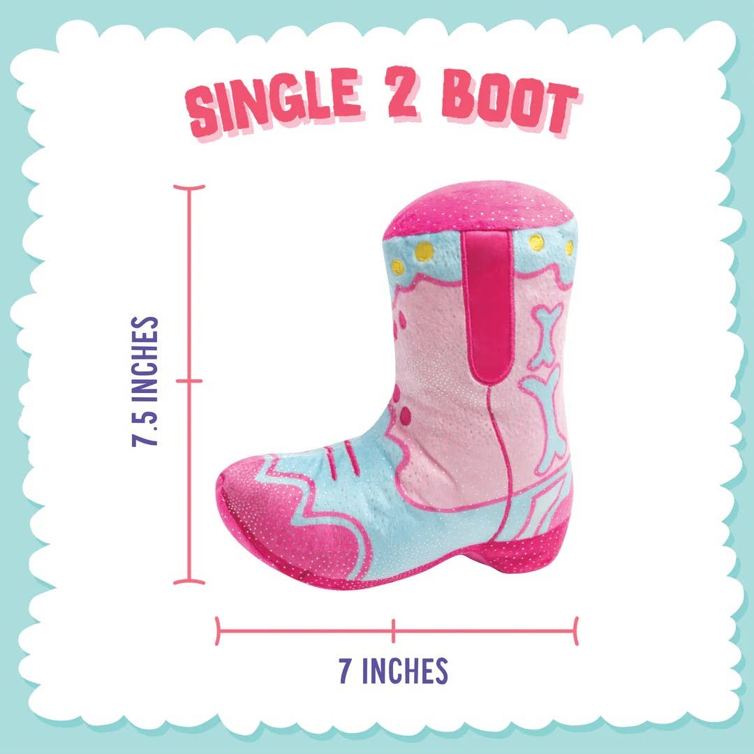 Single 2 Boot Plush Dog Toy 7