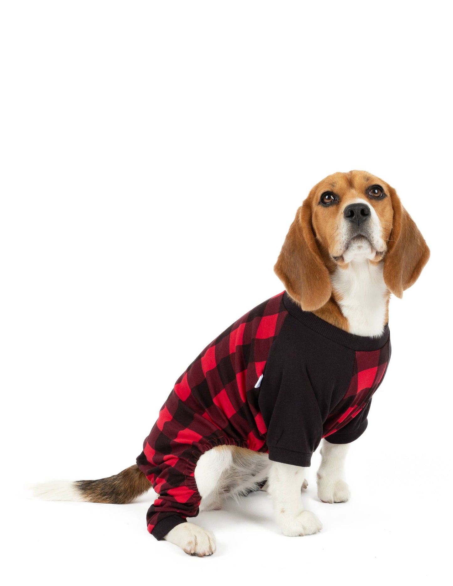 Dog Cotton Black & Red Plaid Pajamas