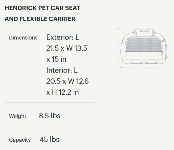 Tavo Hendrick Pet Car Seat Only
