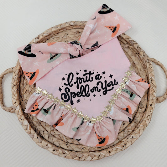 I Put a Spell On You Halloween with Ruffle Dog Bandana