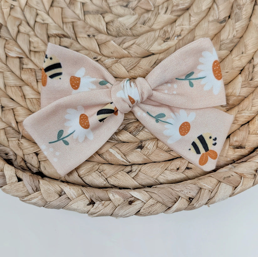 Blush Pink Bee Hair Bow
