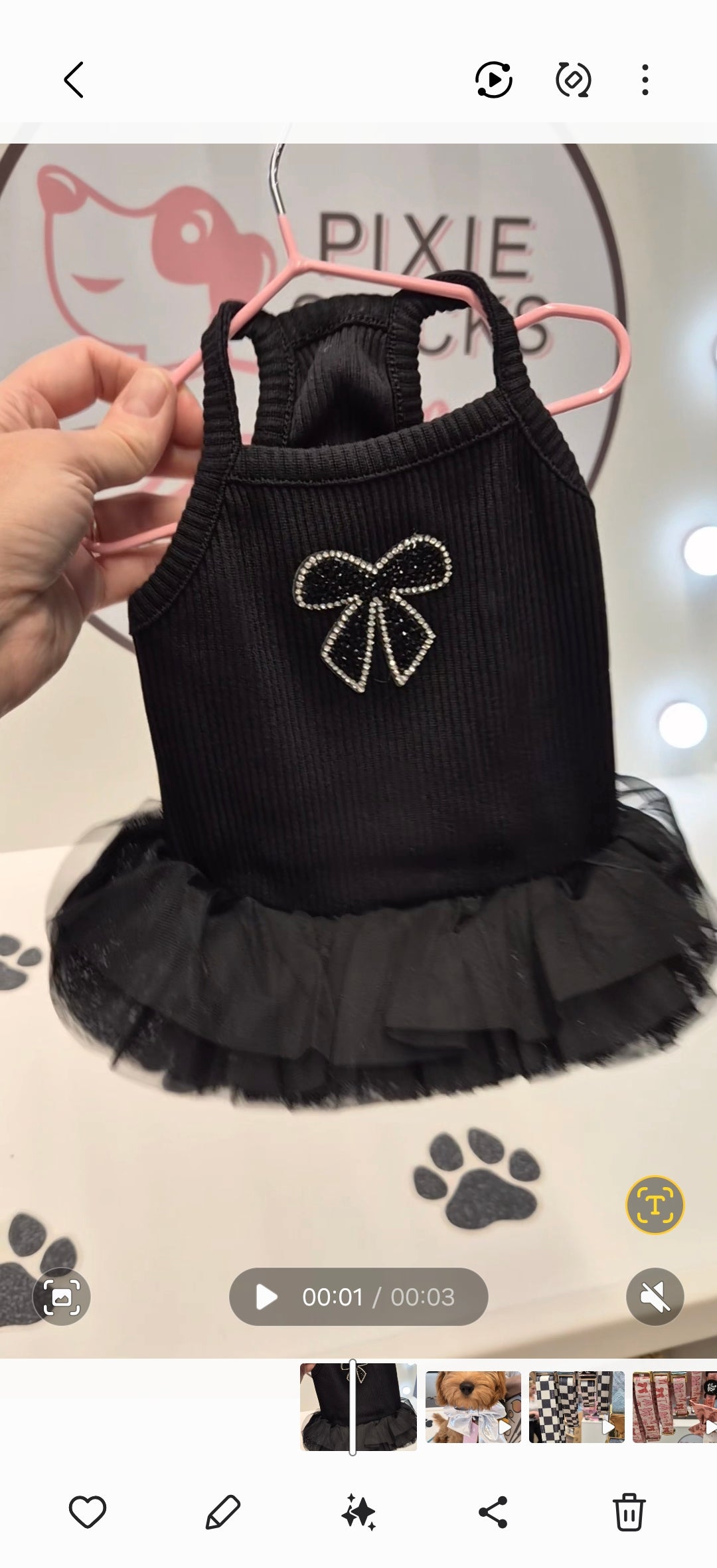 Cute Bow Embellished Dog Tutu Dress