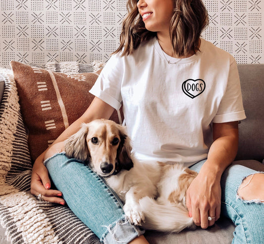 Dog Candy Heart Crewneck Dog Lover T-shirt