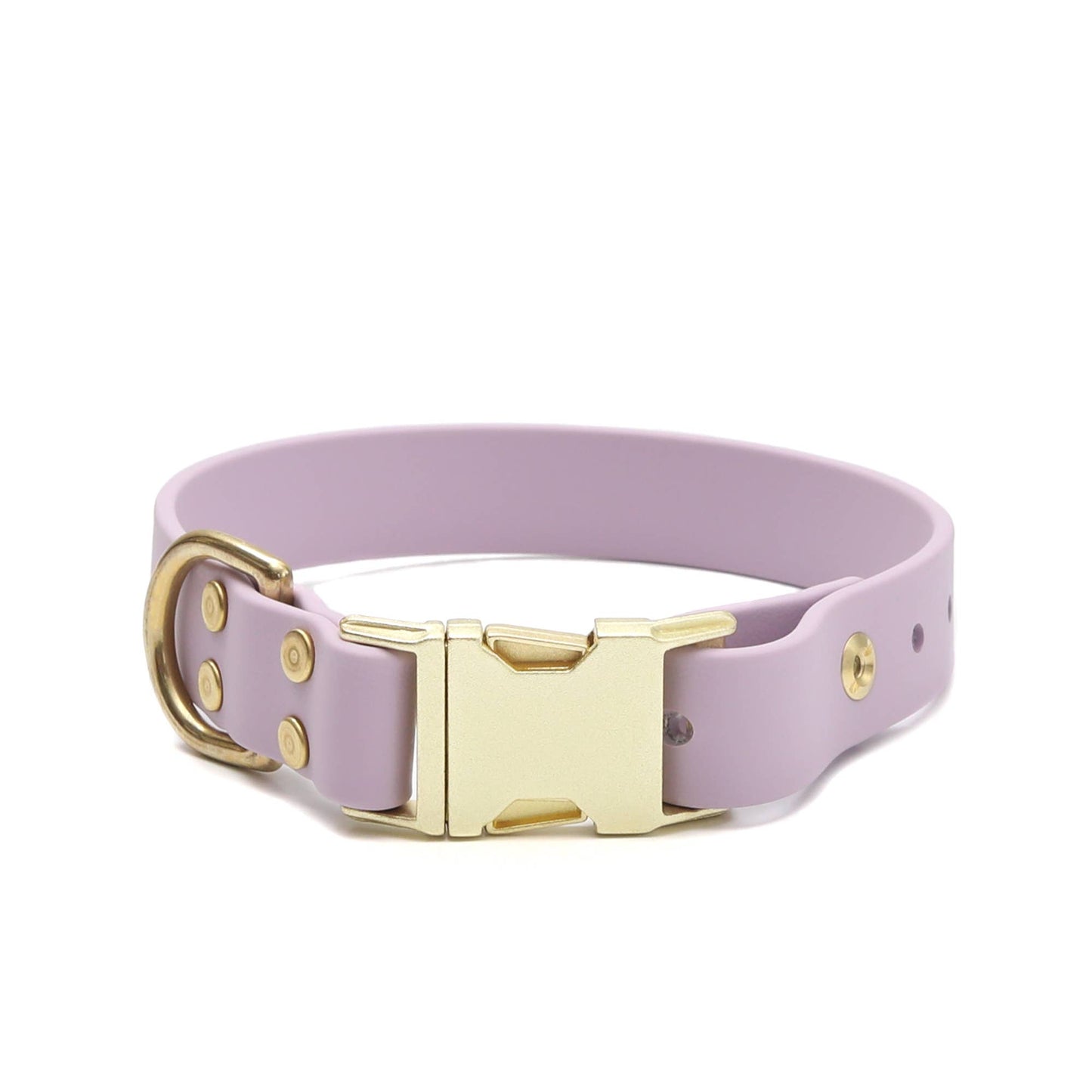 Waterproof Leather Dog Collar - Purple