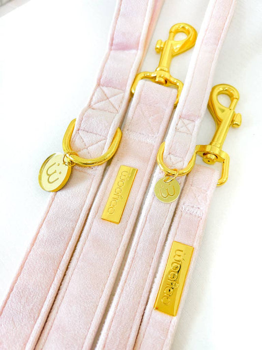 Cotton Pink Velvet Dog Leash