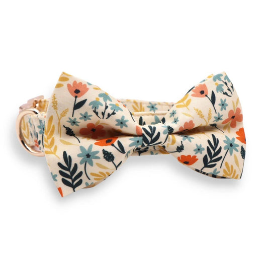 Yellow Floral Bow Tie Collar