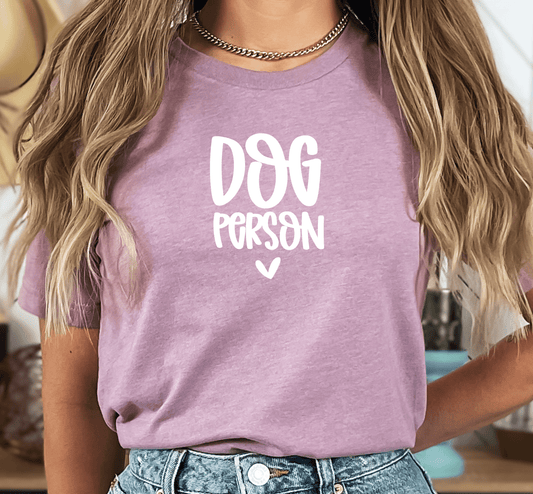 Dog Person T-shirt - Heather Orchid