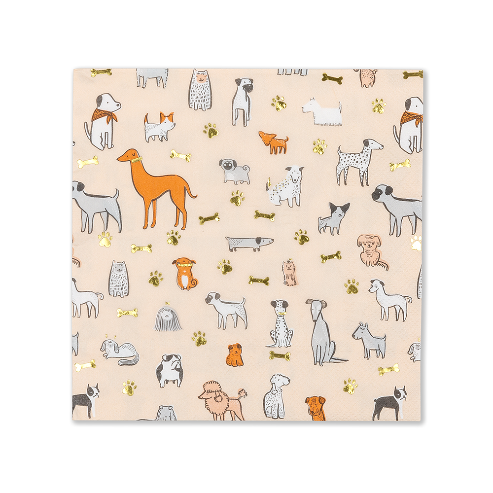 Bow Wow Large Napkins - 16 Pk