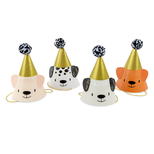 Bow Wow Party Hats - 8 Pk