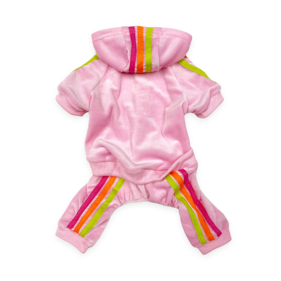Pink Velour Dog Jogger