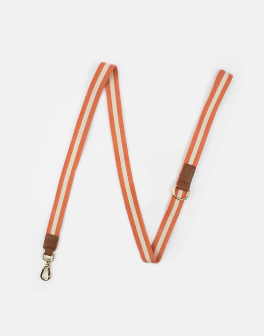 Correa para perros con rayas color crema y naranja