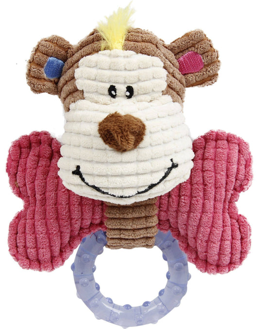 Juguete de dentición de goma y peluche para perros 'Paci-Plush' de Pet Life ®
