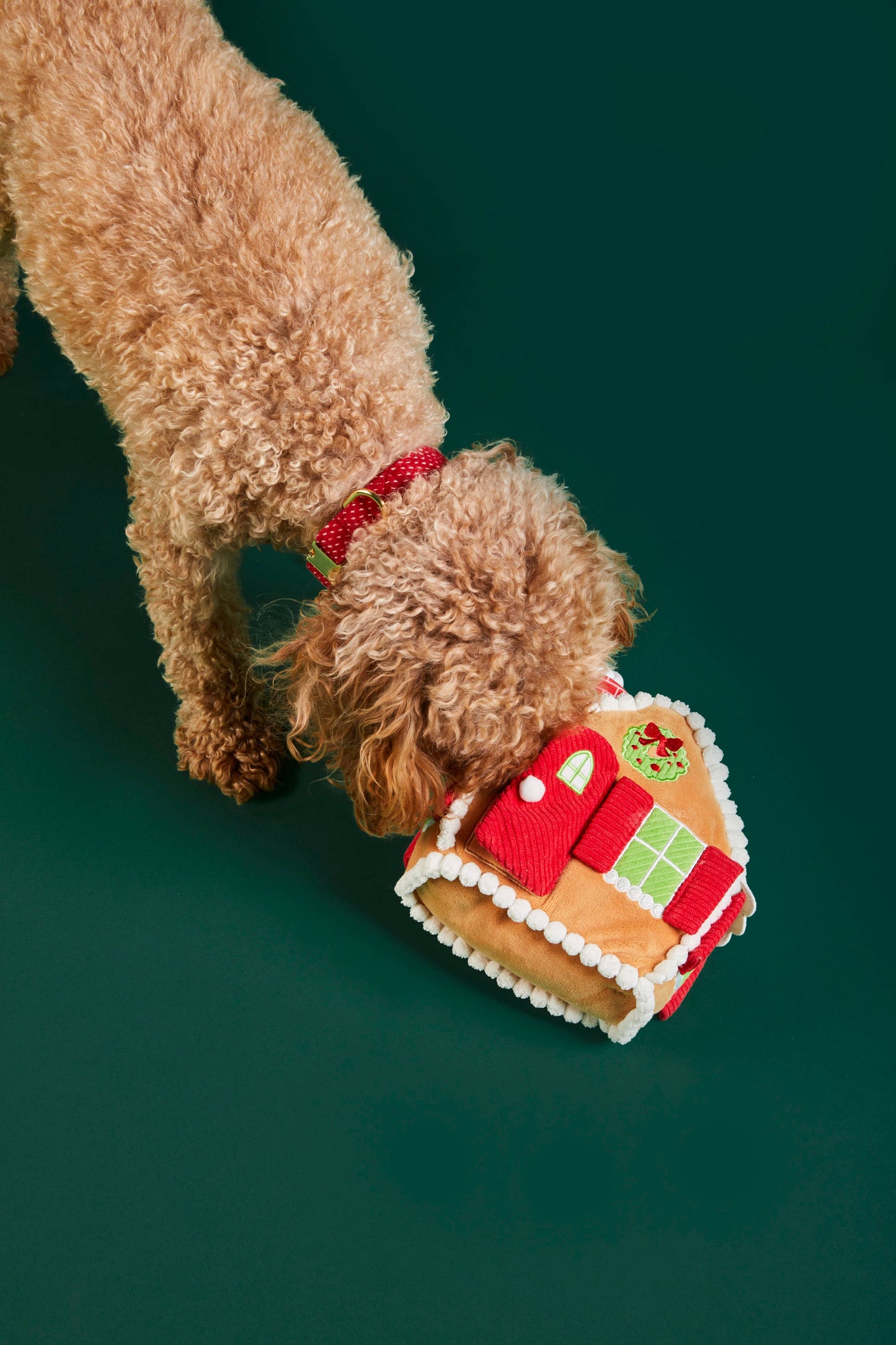 Gingerbread House Interactive Snuffle Dog Toy