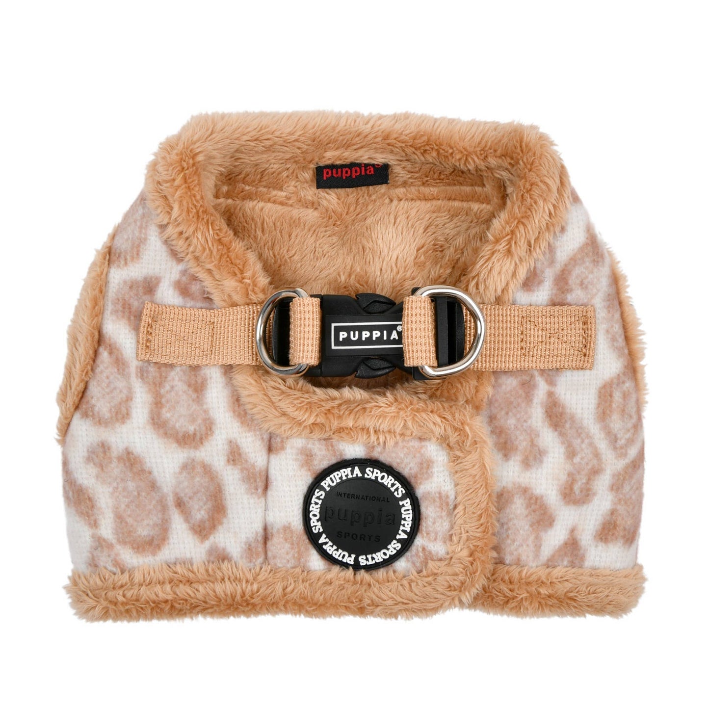 Arnés para perros Kovo Vest con diseño de leopardo, de fácil colocación, color beige