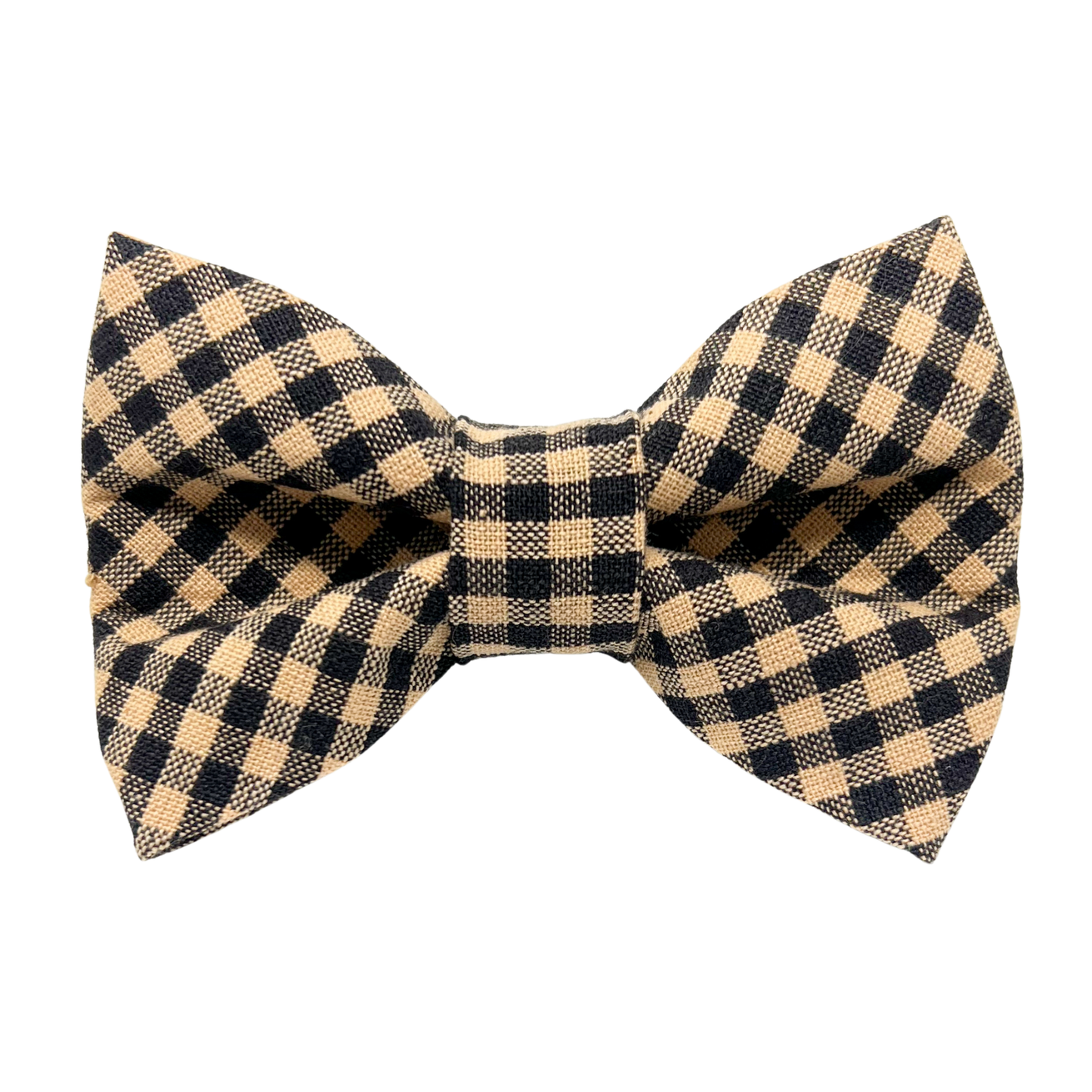 Black and Tan Check Dog Bow Tie