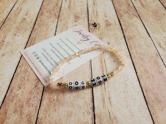 Dog Mom Beaded Stretch Bracelet