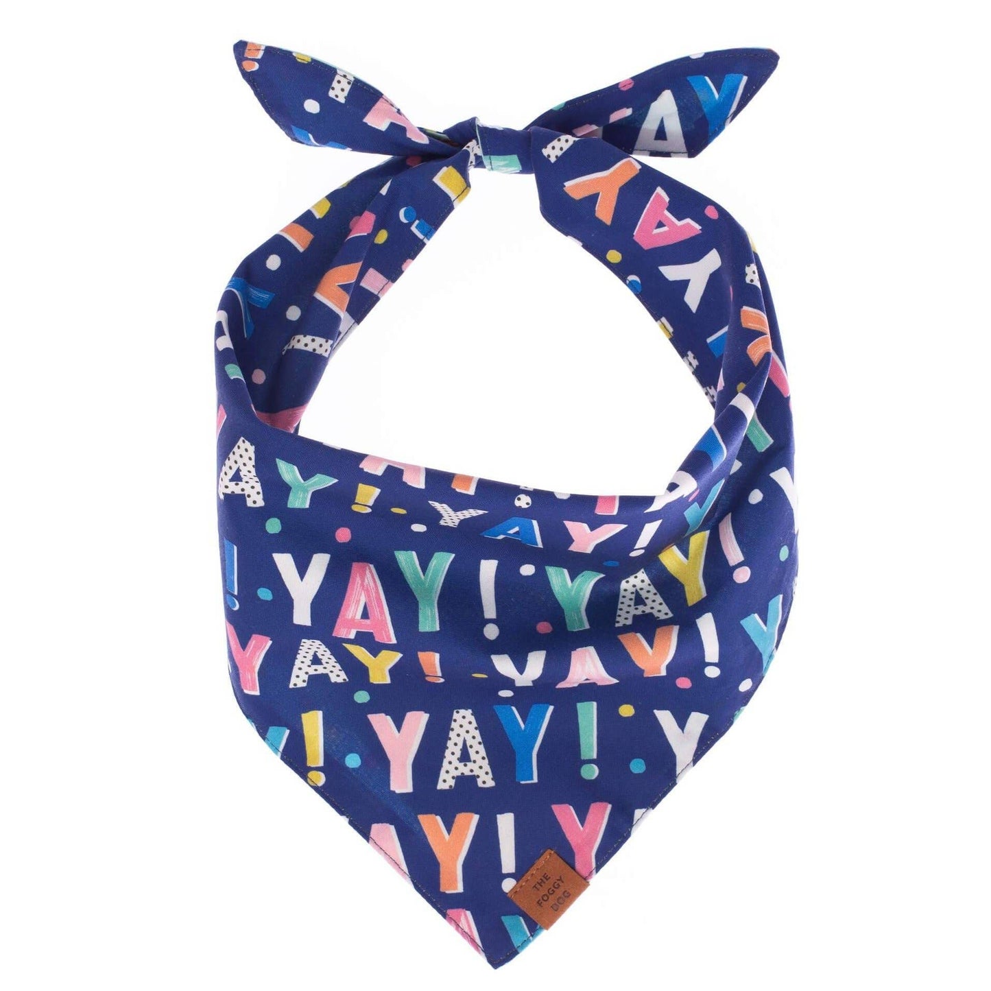 Birthday Yay Navy Dog Bandana (Reversible)