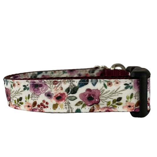 Collar para perros con flores color granate de Parker