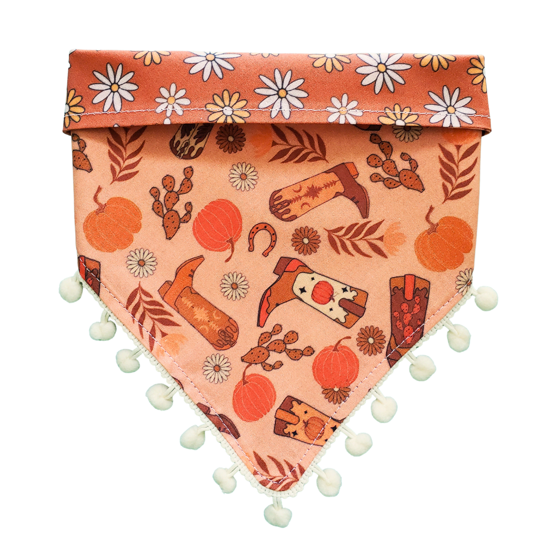 Botas bohemias de otoño: bandana reversible para perro