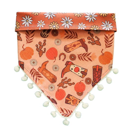 Botas bohemias de otoño: bandana reversible para perro