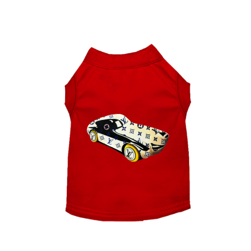 Mi elegante camiseta para perro con coche de carreras