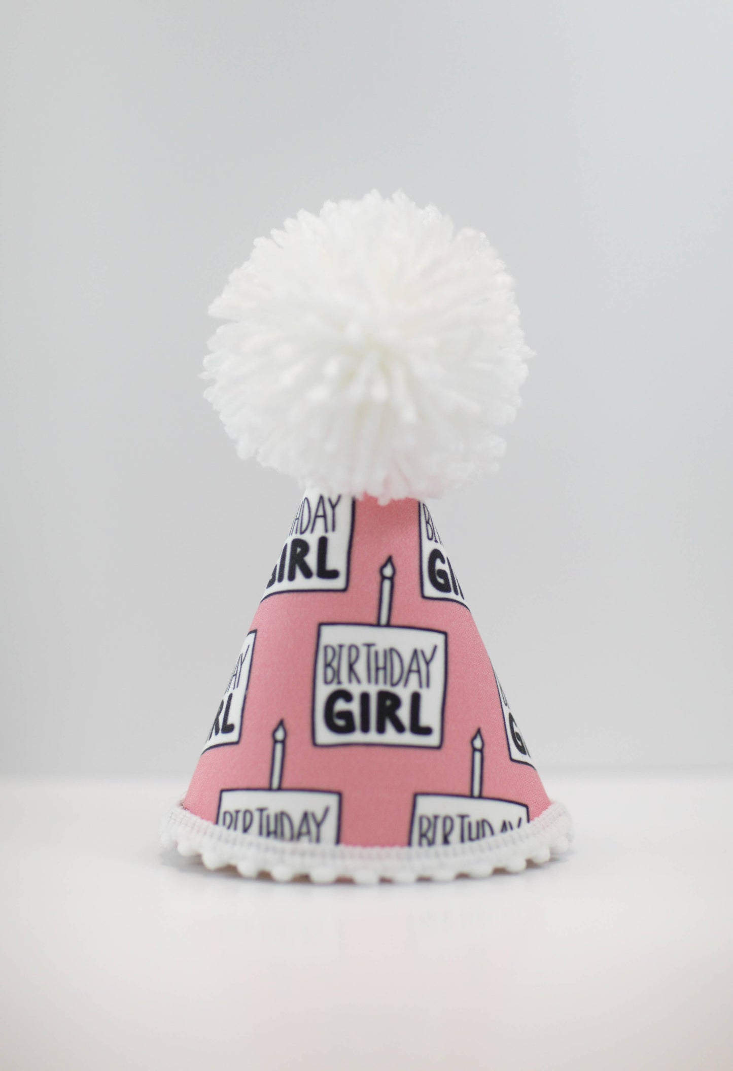 Birthday Girl Party Hat White Pom