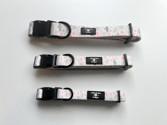 Collar ajustable de tela con parche de cactus para perros