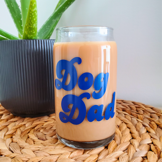 Dog Dad 16 oz. Beer Can Glass