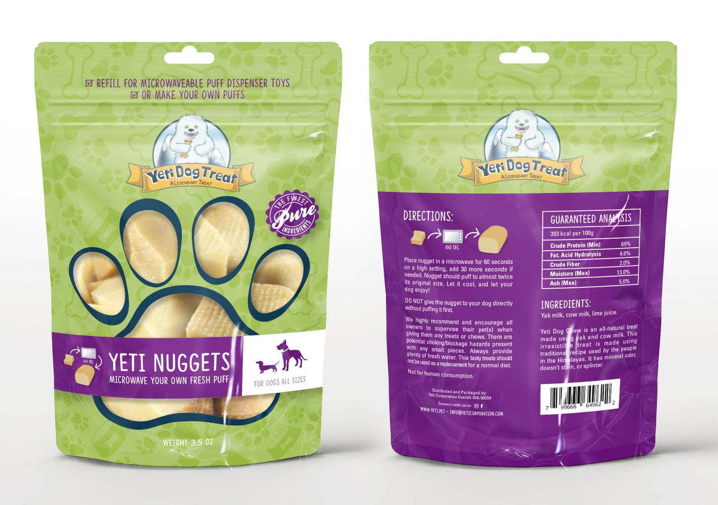 Golosinas Yeti Yak Cheese para perros, 6 piezas, 3,5 oz