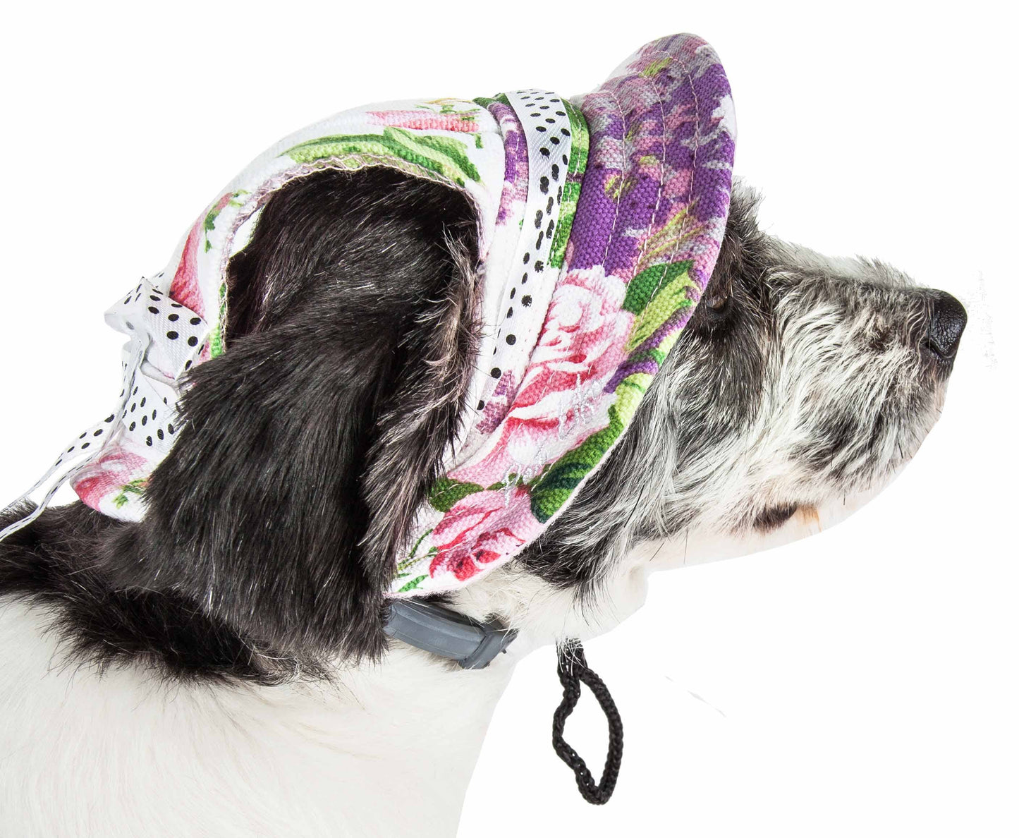 Pet Life ® Botanic Bark Floral UV Protectant Canopy Dog Hat - Assorted Sizes