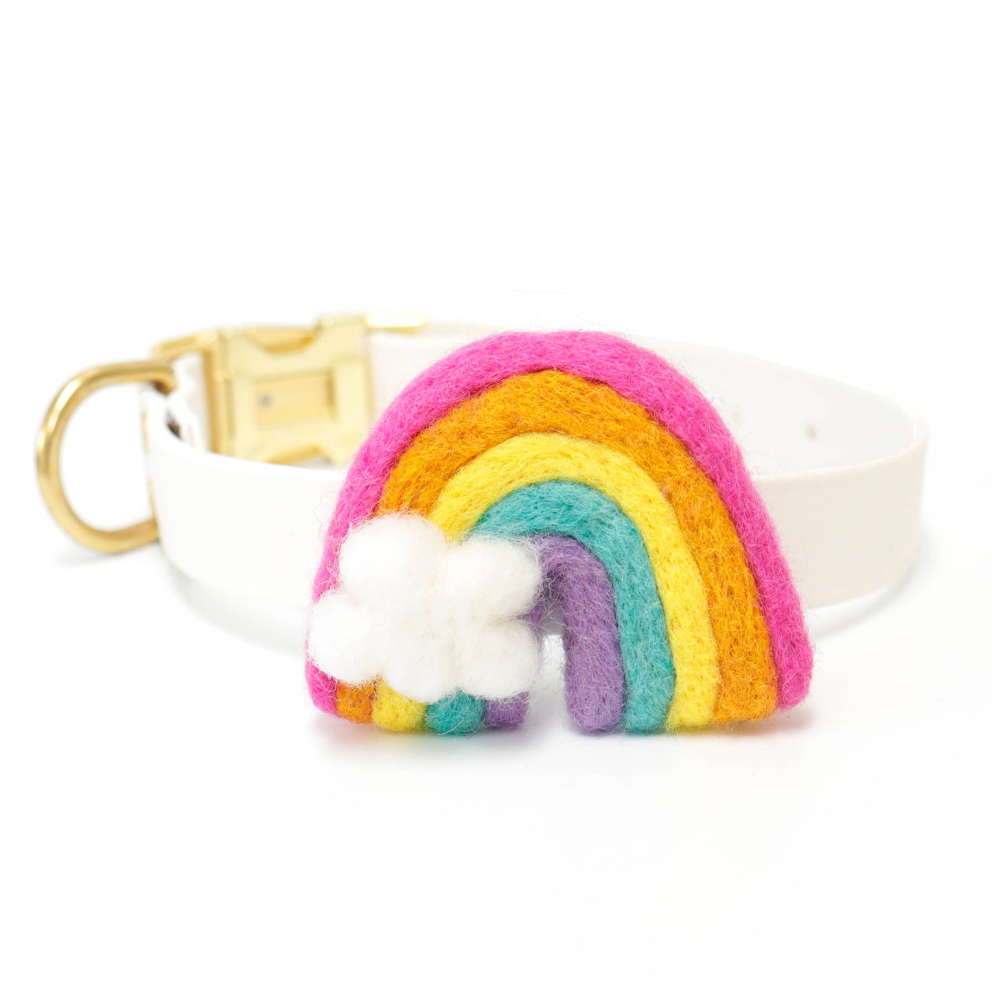 Accesorio para collar de perro con arcoíris brillante