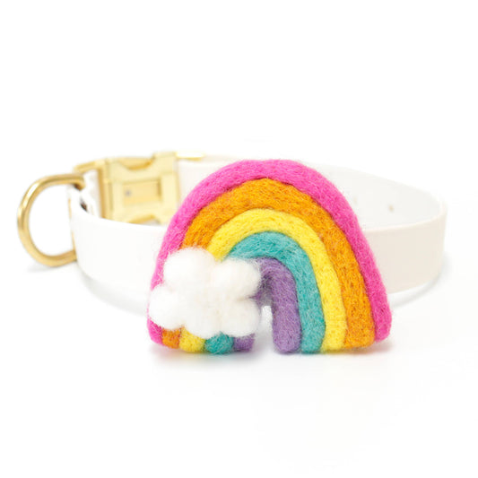 Accesorio para collar de perro con arcoíris brillante