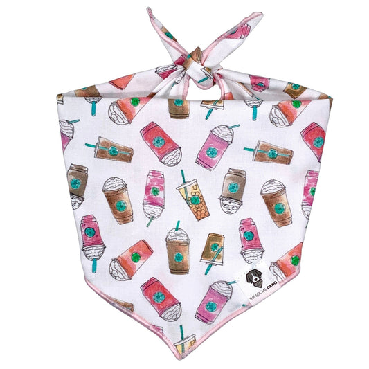 Bandana para perros con lazo para amantes del café