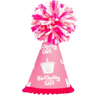 Birthday Girl Pink Pom Party Hat
