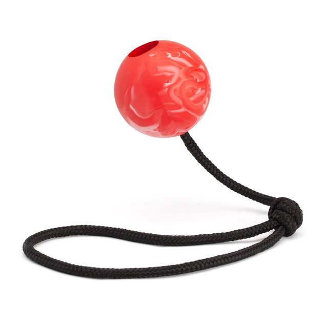 Rubber Euro Ball with Rope - Assorted Colors/Sizes