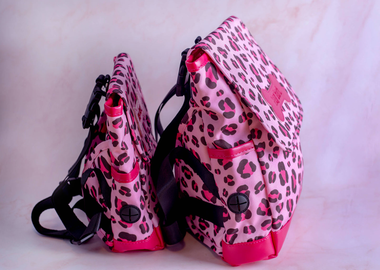 Pink Leopard Print Dog backpack - Assorted Sizes