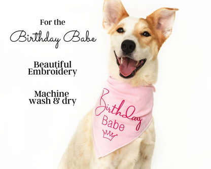 Embroided Birthday Babe Bandana