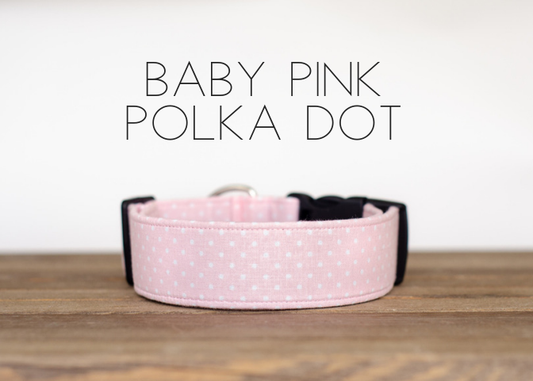 Baby Pink Polka Dot Dog Collar