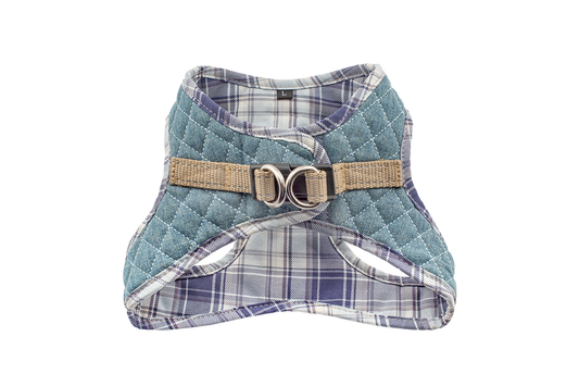 Step-In Denim Harness - Blue Plaid