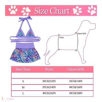 Mermaid Purple Dog Bikini Set