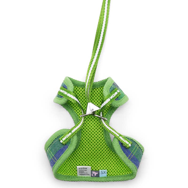 EasyGO Dog Harness Green Plaid