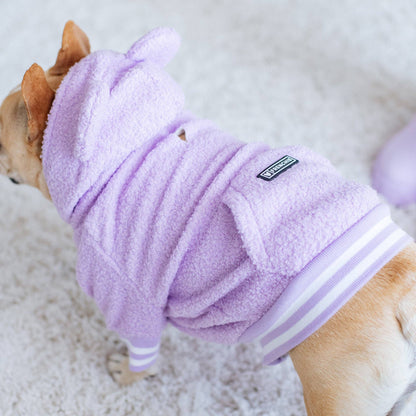 Sudadera con capucha para perro Frenchie - Teddy morado