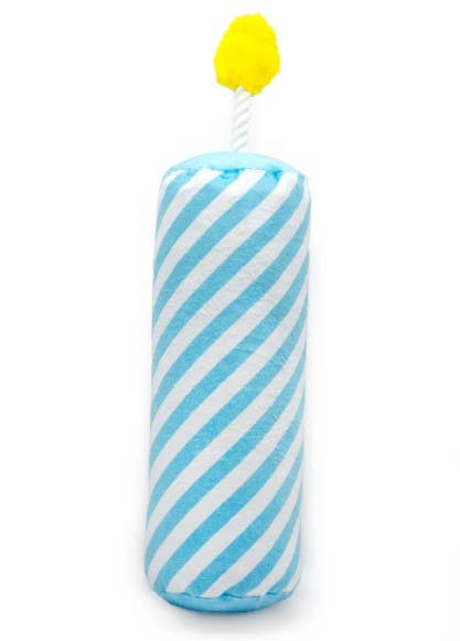 Birthday Candle Plush Dog Toy with Rope 16" - Assorted Colors