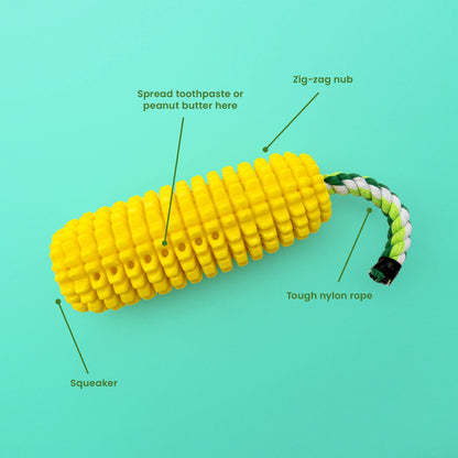 Juguete dental para masticar con forma de maíz