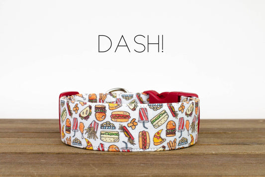 Fast Food Dash Red Dog Collar