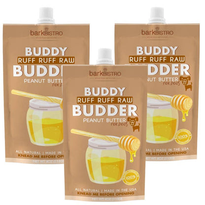 Paquetes exprimibles de mantequilla de maní para perros Budder con sabor mixto, 4 oz