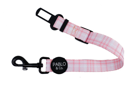 Pink Houndstooth: Adjustable Car Restraint: Large