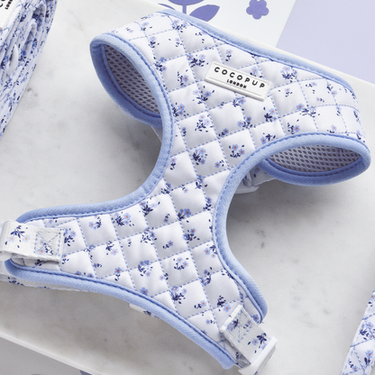 Quilted Ditsy Floral Periwinkle Adjustable Harness